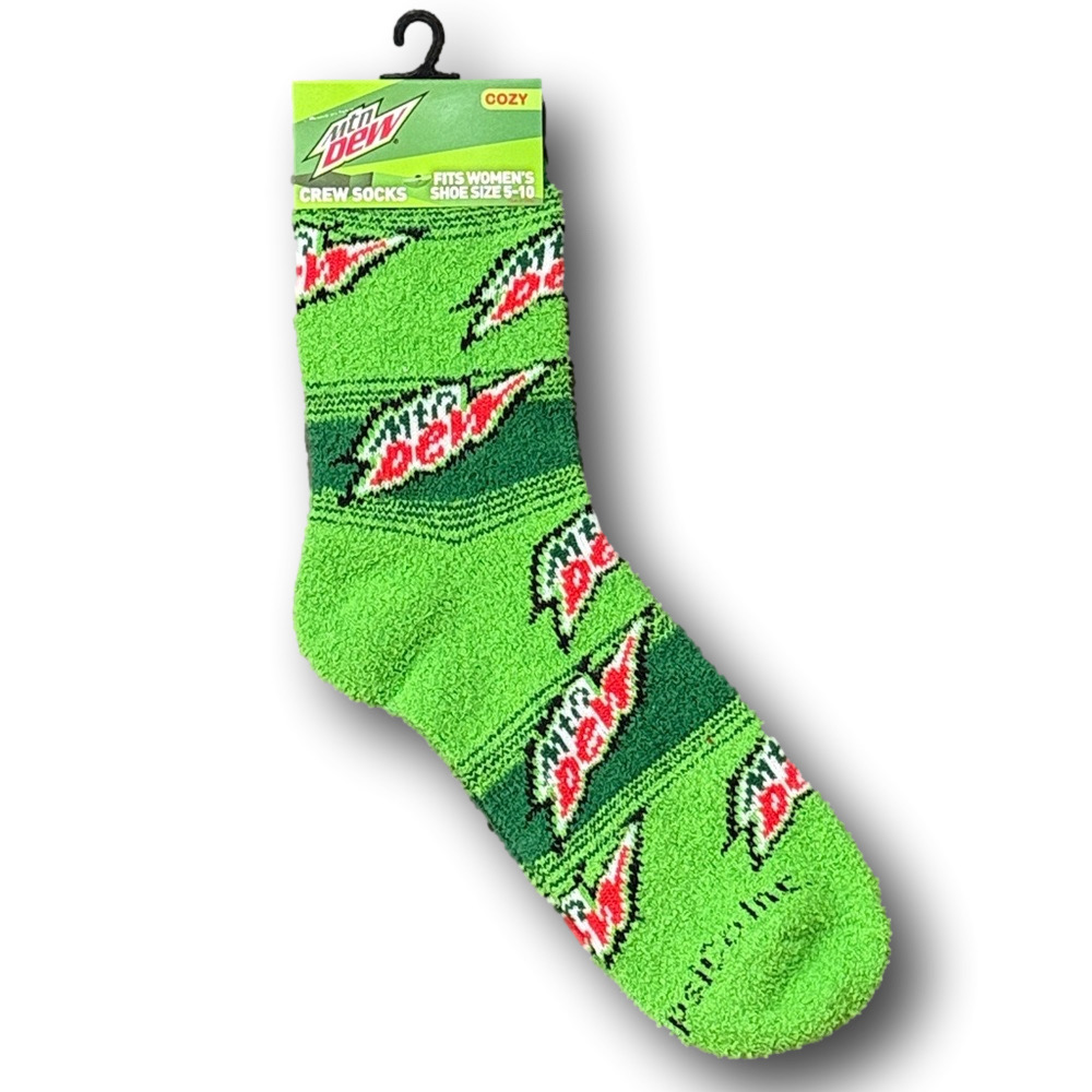 3/$20 Mountain Dew Retro Soda Logo Cozy Fashion Socks - NWT